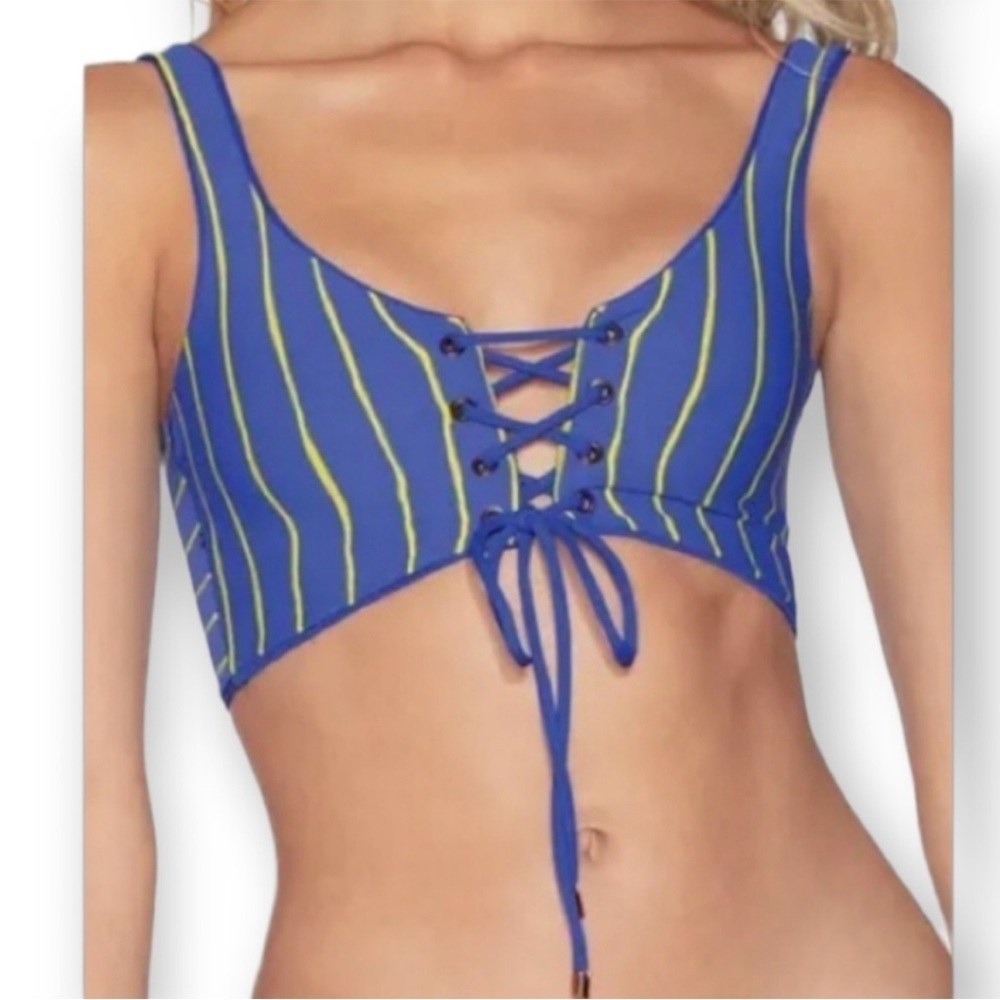 Maaji smocking dazzle 4 way reversible lace up bikini top - Picture 3 of 14